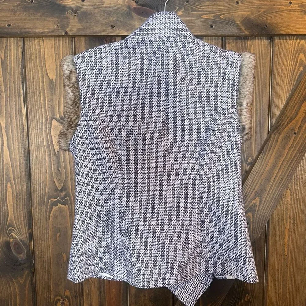 Good Orient Asymmetrical Button Fur Lined Vest